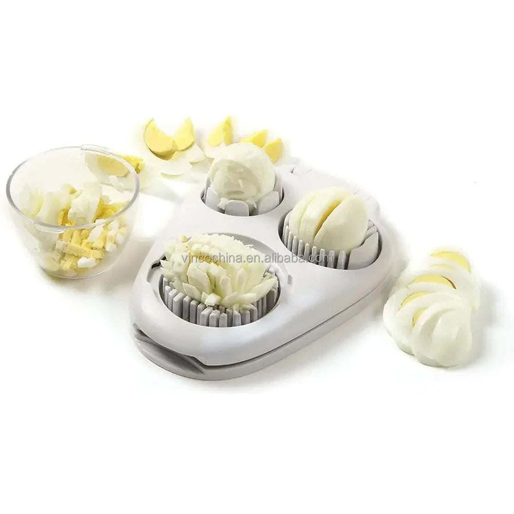 Heavy Duty 3 Slice Modes Egg Cutter Slicer for Hard Boiled Eggs Strawberry Mushroom Grape Cherry Tomato