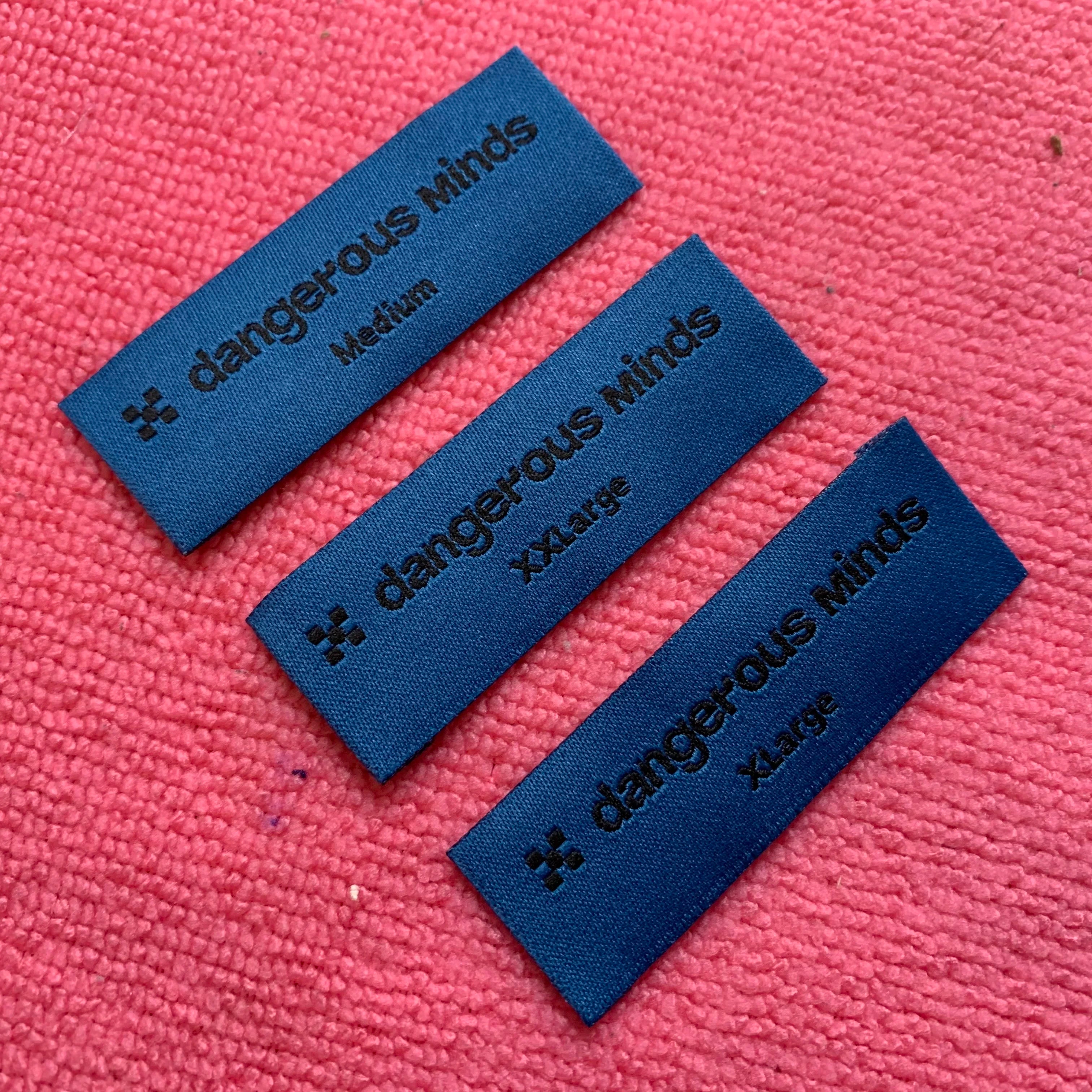 High Density 50D Yarns Woven Size Labelshandmade Brand logo Apparel Main Label for Collar