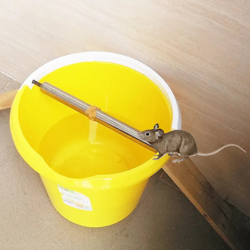2022 Newest Solid Stainless Steel Eco-Friendly Reusable Humane Automatic Catch Roller Bucket Lid Mouse Trap No-Killing Rodent