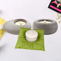 Eco-friendly Oval Shaped Stone Ball Silicone Mold Pink/White Easy Demolding for Candle Holder Concrete Precast Household