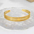 18k Gold Plated Cuff Bangle Bracelet Waterproof Stainless Steel No Fading Bracelet Jewelry Celebration Decoration Bracelet