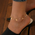 Hot Selling Products 2024 Five-leaf Flower Pearl Fashion Fine Anklets for Women