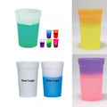 Custom logo Brand Cold Temperature Change Plastic Drink Cups Color-changing Stadium Cup 12oz16oz22oz