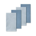 Modern 100% Soft Cotton Blue Striped Farmhouse Style 18''x18'' Woven Machine Washable Napkin Home Restaurant Dining All-Season