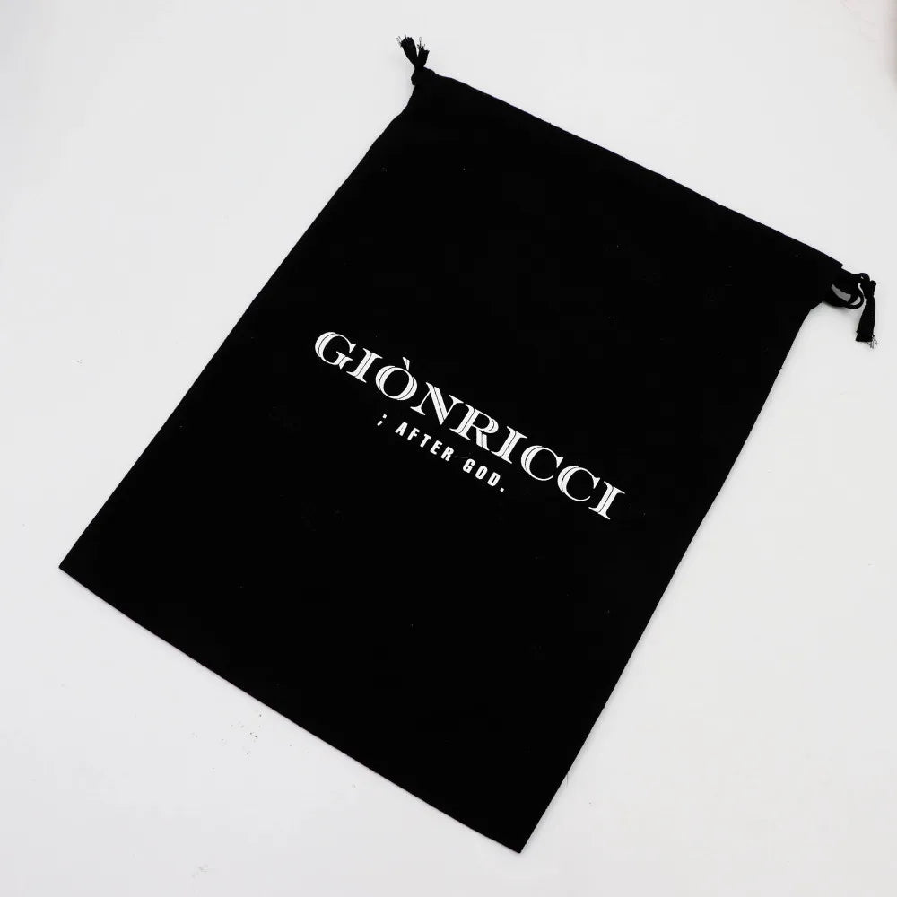 Customized Cotton Drawstring Bag with Cotton Rope for Clothing and Shoes with White logo Environmentally Friendly Dust Bag