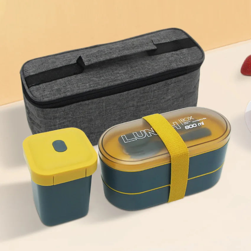 Eco-friendly Bento Lunch Box Microwaveable Adults Lunch Box with Insulation Bag