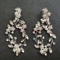 SLBRIDAL Handmade Wired 3 Colors Alloy Rhinestones Crystal Bridal Dangle Earring Wedding Chandelier Earring Women Jewelry