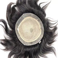 Natural Straight Indian Remy Human Hair Silk Base Men Toupee