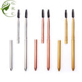 BK Metal Small Portable Lash Extension Foam Shampoo Brushes Make up Travel Nylon Spoolie Wand Mascara Eyelash Brush With Cap Lid