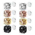 Factory Supply Trendy Black Gold White Crystal Earrings Magnetic Earrings for Men Piercing Earring for Woman