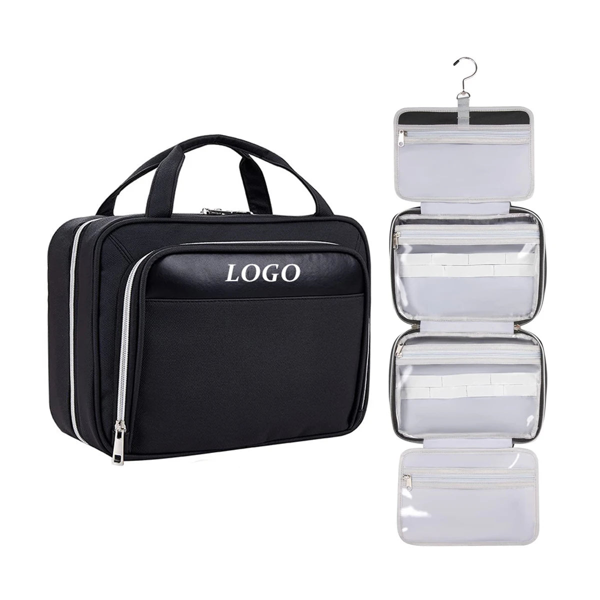 Toiletry Bag for Travel Large Capacity Makeup Organizers with Hang Foldable Cosmetic Bag Custom Logo Waterproof Case Fashion