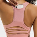 MYWX05 Breathable Lightweight Yoga Active Wear Women's Halter Neck Sports Bra with Medium Support