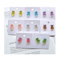Euro-American E-commerce Sweet Acrylic Earrings Beautiful Mini Candy-colored Cartoon Bear Resin Hoop Earrings