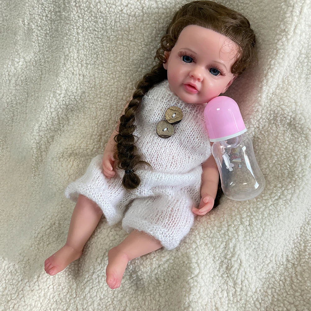 Lifelike Newborn Girl Artist Collectibles Realistic 40CM 16" Stretchy Soft Silicone Reborn Baby Doll Blank Unpainted or Painted