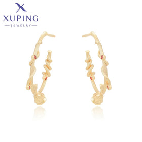 X000017537 Xuping Jewelry Fashion Open Hook Fashion Rose Charm Women Hoop Earring