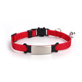 Fashion Pet Cute Personalized Solid Pattern Plastic Nylon Cat Collar with Laser Engraving and Bell Charm