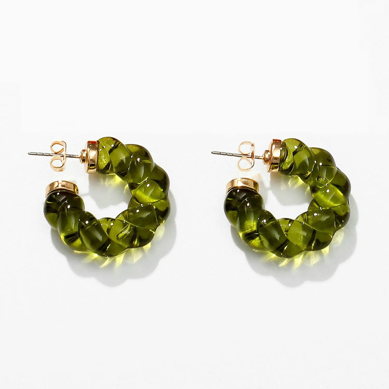 2022 Simple Design Candy Color C Twist Hoop Earring Red Green Blue Resin C Shape Hoop Earring for Women