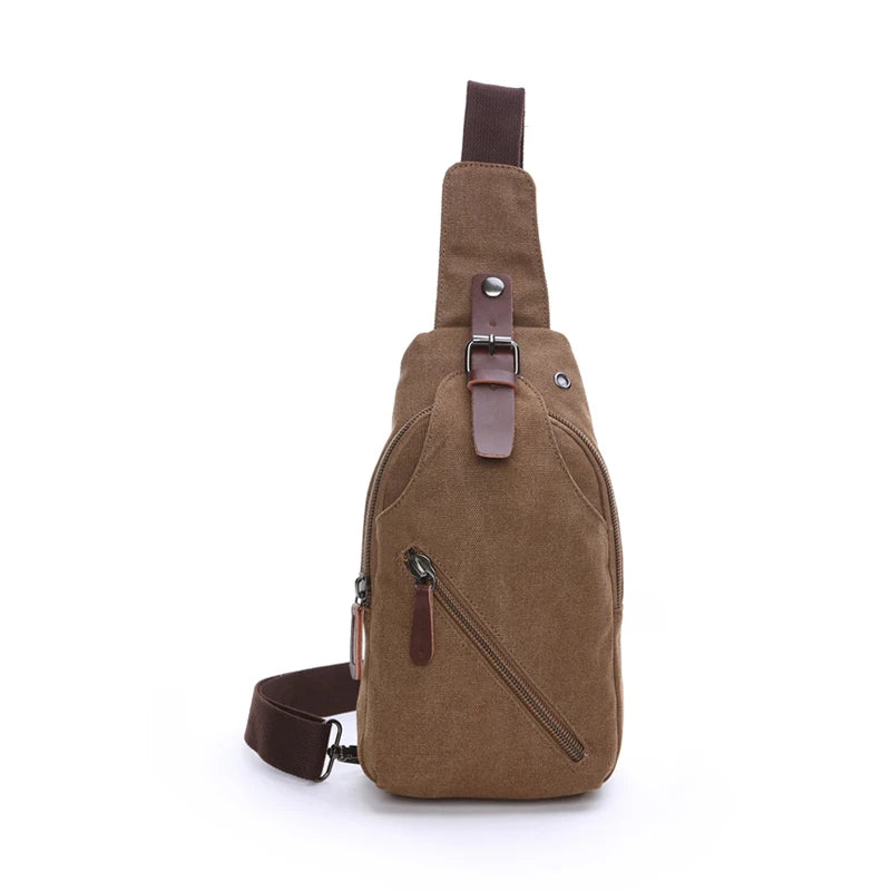 Wholesale Custom Outdoor Sports Leisure Canvas Man Single Shoulder Bag Fashion Anti Theft Crossbody Sling Chest Bags for Men