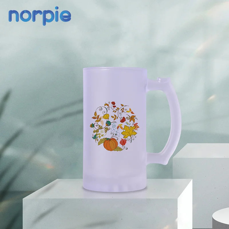 16oz Sublimation Frosted Beer Glass Beer Mugs With Handle