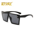 STORY GB2185 Oversized Square Sun Glasses Women Luxury Brand Design Red Black Yellow Lens One-piece Sunglasses Gafas De Sol