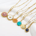 Natural Stone Healing Stones Jewelry Fashion Gold Filled Necklace Charms Pendants Wholesale for Women