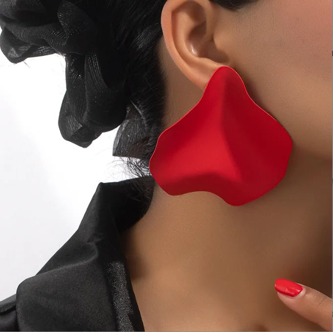 Fashion Metal Geometry Irregular Big Stud Earrings for Women Jewelry Wholesale Party Gift