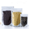 In Stock Clear Front Silver Back Resealable Mylar Gravure Printed Moisture Proof Stand up Pouch for Pet Food & Chewing Gum