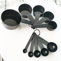 Wholesale Kitchen 5 Pieces Black Plastic Tea Coffee Scoop Measuring Cups and Spoons Set