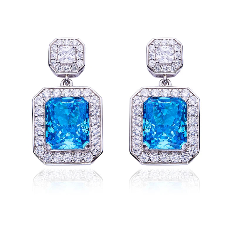 SGARI T Eyerings Jewelry Korean Style White Gold Plated 925 Silver 13.5Ct Zircon Diamond Earring Women