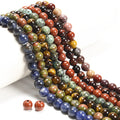 Bulk Luminous 2.0mm Big Hole 10mm Natural Multi-color Stone Smooth Round Beads for Jewelry Making Kelingna GIC Certified