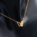Au750 Solid Gold Fashion Jewelry Necklace 18 Karat Gold Butterfly Earrings Women Jewelry