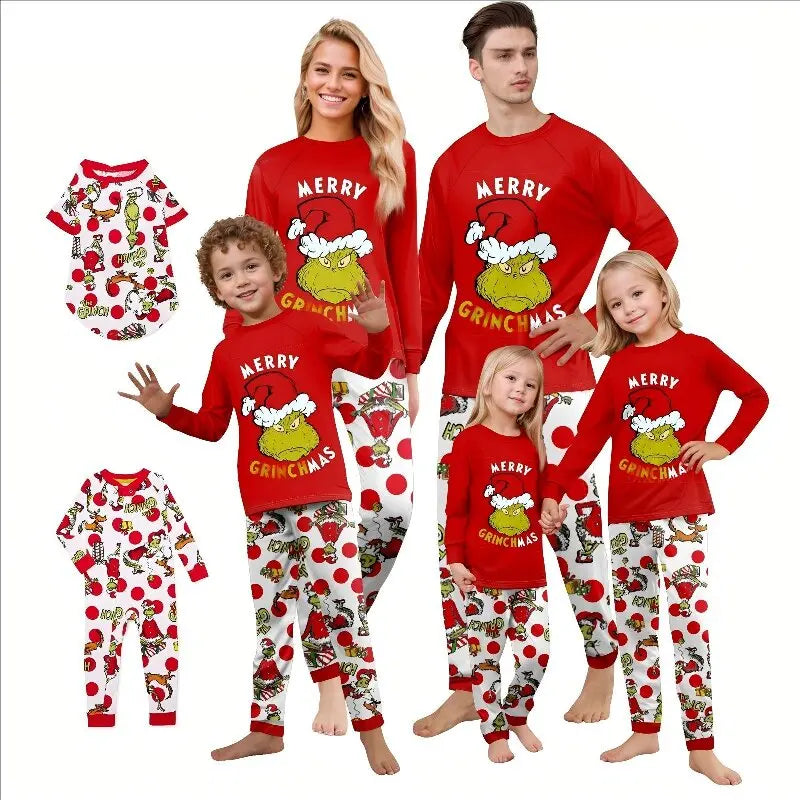 Wholesale Xmas Cute Cartoon Letter Printed Mommy and Me Designer Pajamas Family Matching Sets Valentines Christmas Pajamas