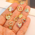 CZ8294  Tiny Mini Minimalist Cz Micro Pave Diamond Love Heart Pendant Charmsmall Cubic Zirconia love Heart Pendant Findings