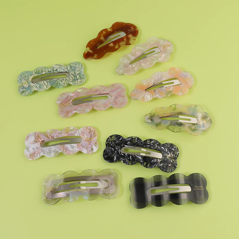 Midairy Girls Sweet Multicolor Traceless Fashion Acetate Hairclips Hair Snap Clips Duckbill BB Accessories 4313