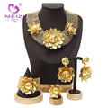 MEIZI JEWELRY Luxury Flower Big Jewelry Set Gold Plated Hot Selling Fashion Jewelry for Women Banquet Wedding Party