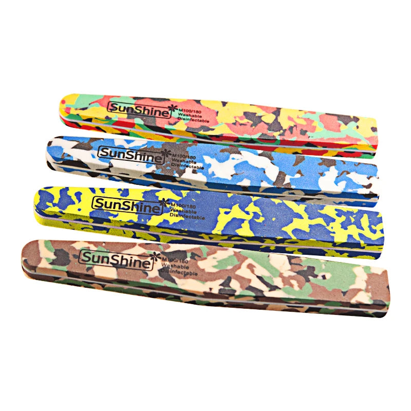 Double Custom Logo Durable Sponge Nail File with Personalized Options 100/180 Size-Wholesale Manicure Tools SunShine Nail File