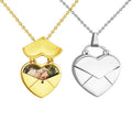 Jewelry Personalized Custom Photo Love Heart Locket Secret Message Envelope Pendant Picture Necklace