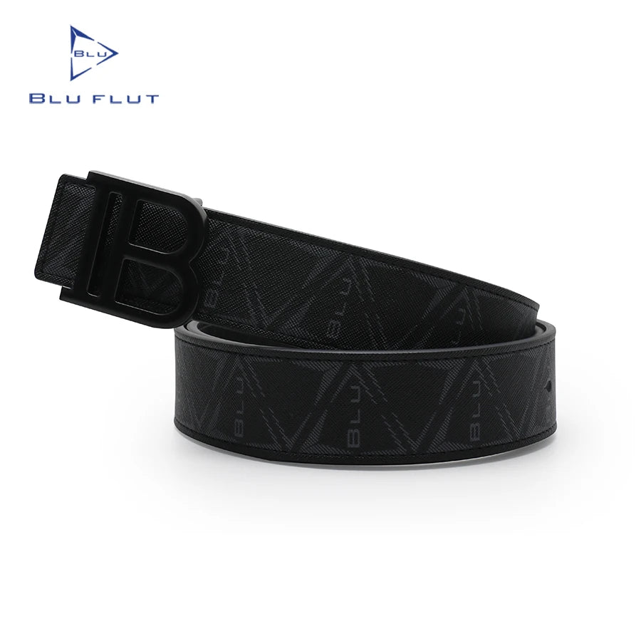Blu Flut Fashion Leather Black Men Belts Custom Logo Buckle Belt Manufacturer Belt for Men
