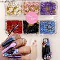 2025 Nail Art Flower Bead Pearl Design Kawaii 3D Charms Manicure Resin Nail Charms Acrylic Flowers Nail Art Charms