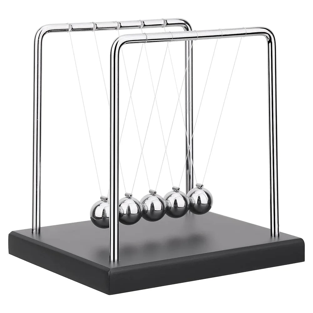QLKUNLA Plated Steel Balls Newton's Cradle Pendulum Home Office Desktop Decor Physics Science Gift