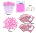 Eyelash Extension Set Kit Micro Lash Mascara Wands Tape Glue Ring Eyelash Pad Mini Fake Lash Brushes