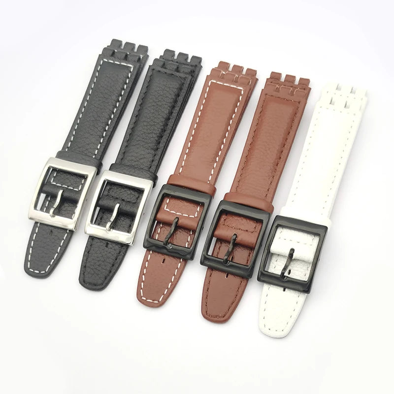 Maxtank Pd201 17mm Genuine Leather Watch Strap with Pin Buckle