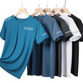 2024 New Design Men's Sports T-Shirt Plus Size Nylon Short Sleeve Custom Print White Top Oversized Fit