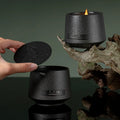 AIKUN Home Decorative Soy Wax Art Candle with Fresh Scent Black Container Wooden Wick-Thanksgiving Easter & Diwali Gift