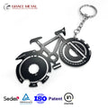 Custom LOGO Stainless Steel 20 in 1 Rope Bicycle Shape Survival Metal Small Gadgets Wallet Card Multi Tools Promotional Novelty