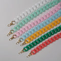 Meetee B-C103 Bag Accessories Candy Color Acrylic Resin Chain Retro Handmade Thick Chain Bag Decorative Plastic Chain