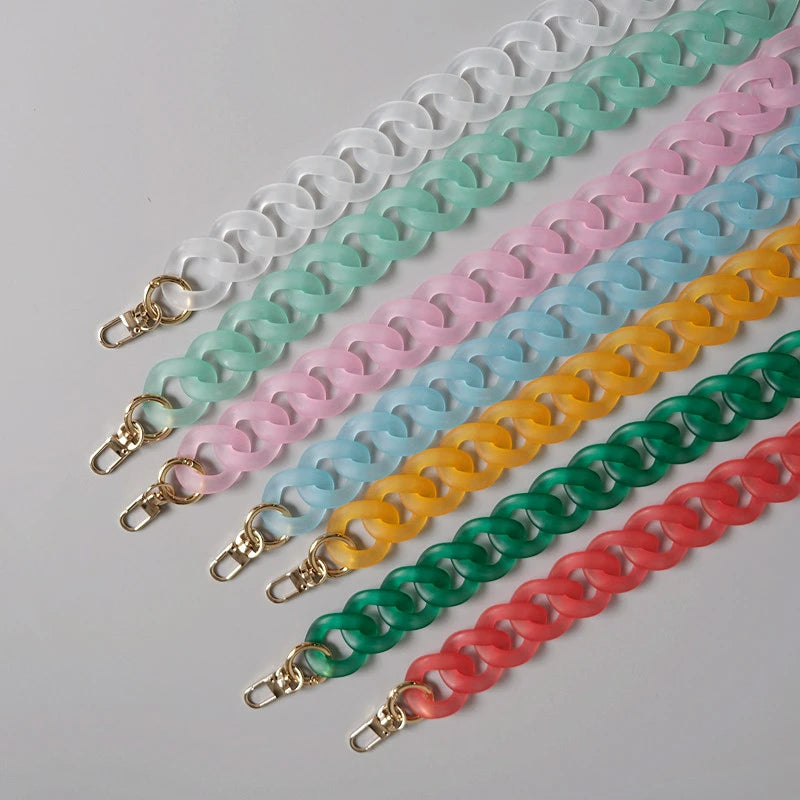 Meetee B-C103 Bag Accessories Candy Color Acrylic Resin Chain Retro Handmade Thick Chain Bag Decorative Plastic Chain