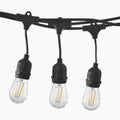 S14 String Light 48FT 15LED Bulbs+1Spare Bulbs 1W Single Wick Warm Light DIY Decoration for Party Wedding House Moving Garden