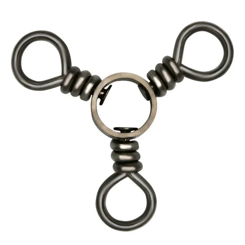 TAKEDO 1008 Anti-winding Fishing Swivel Bifurcator Three Fork Swivel Ring Fishing Accessories Sea Fishing Trolling Connector
