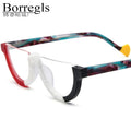 Borregls Colorful Acetate Glasses Women 2025 Brand Design High-Quality Semi-Rimless Half-Rim Eyeglasses Optical Eyewear 19361